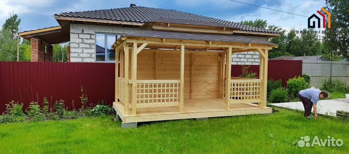Беседка из сосны. Доставка