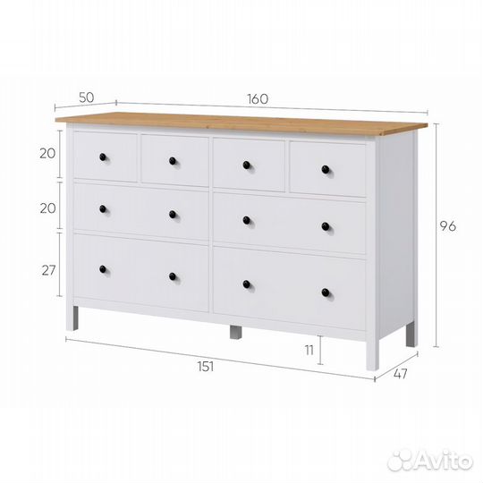 Комод 8 ящиков хемнэс Икеа IKEA