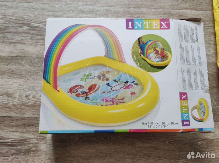 Детский надувной бассейн с навесом