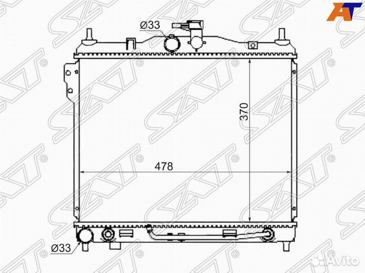 Радиатор hyundai getz 1.3/1.4/1.6 02- (трубчатый)
