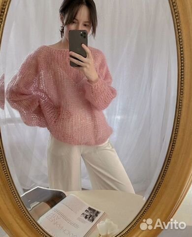 Вязаная паутинка ручной работы из плотного мохера