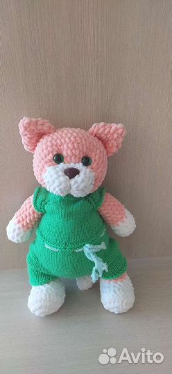 Котик, вязанная игрушки
