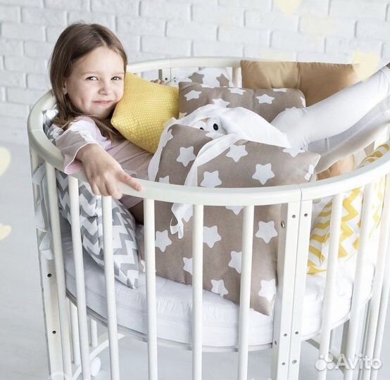 Круглая кроватка трансформер 7в1