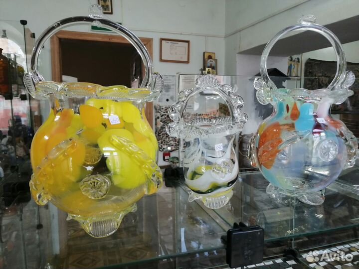 Вазы цветное стекло