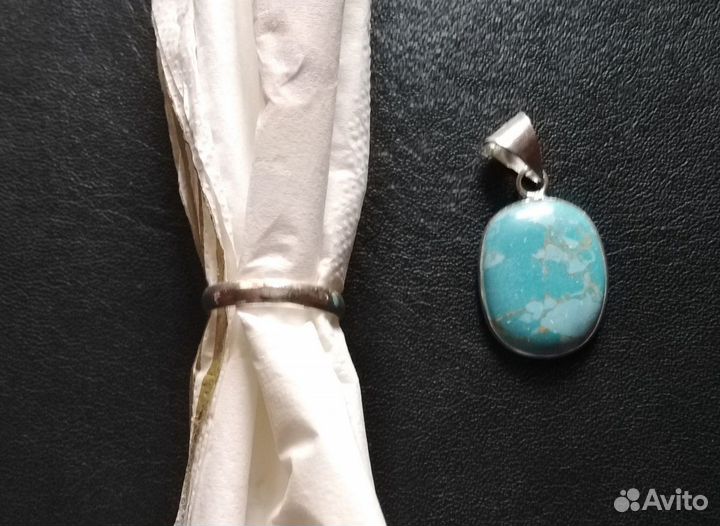 Комплект из натурального камня в серебре