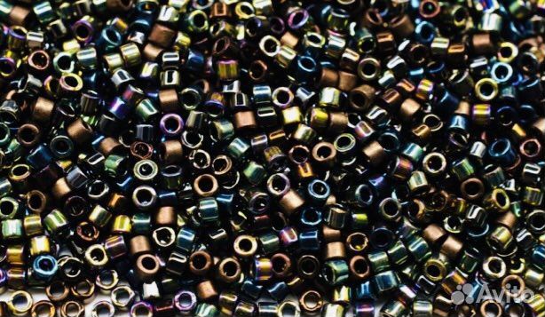 Бисер Miyuki delica белый, нитки Silamide