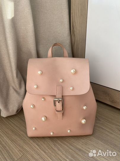 Рюкзак женский сумочка сумка пудрового цвета