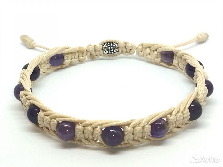 Браслет ручной работы Аметист Гранат