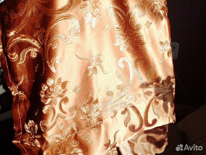 Шторы с ламбрикеном шоколадное золото бу