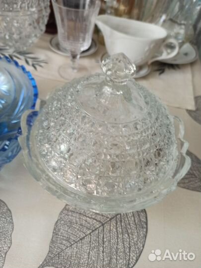 Вазы цветное синее стекло СССР цена за лот