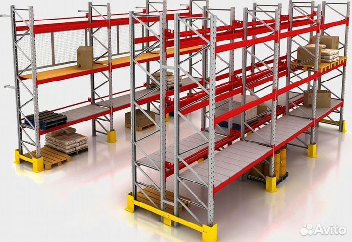 Стеллажи фронтальные, (паллетные) для склада