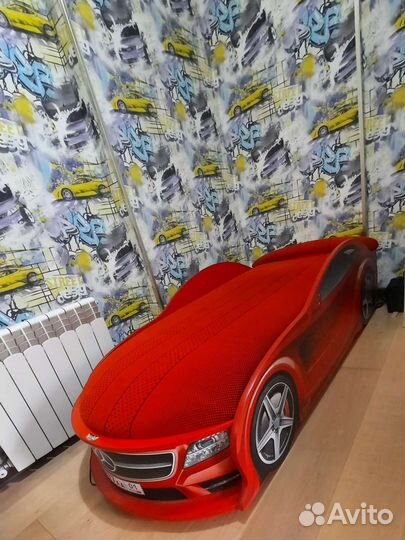 Детская кровать машина с подсветкой бу