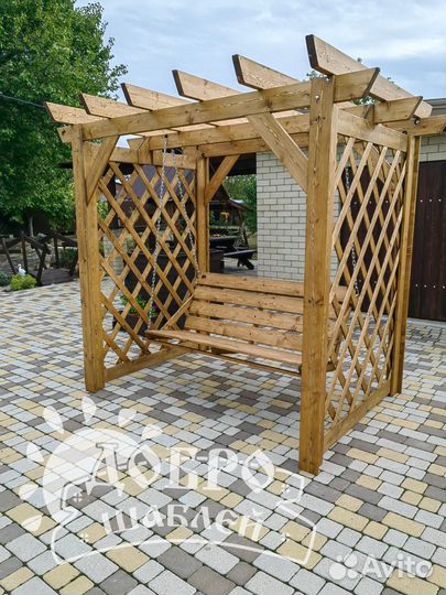 Садовые качели пергола