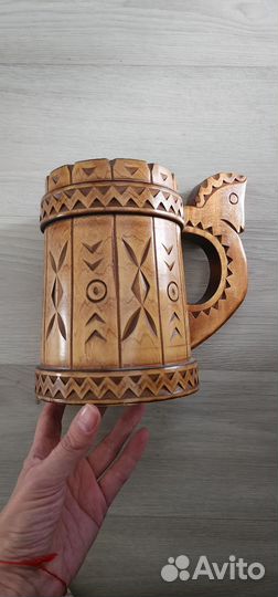 Пивная деревянная кружка