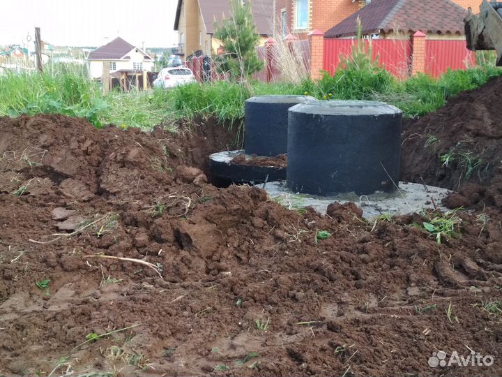 Выгребная яма из жб колец, Септик