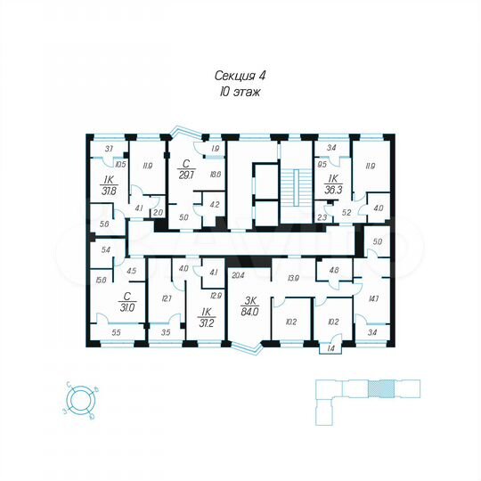 1-к. квартира, 31 м², 10/24 эт.