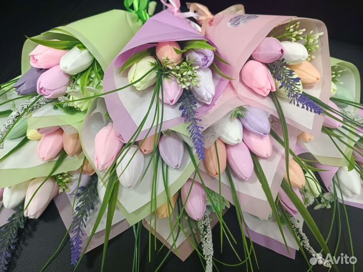 Букет тюльпанов из мыла