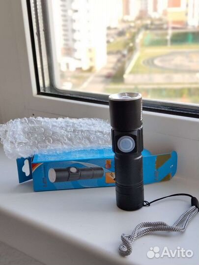 Фонарик ручной светодиодный USB аккумуляторный