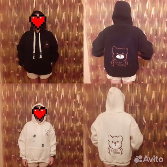 Толстовки Тедди, теплые, мягкие, белый и фисташка