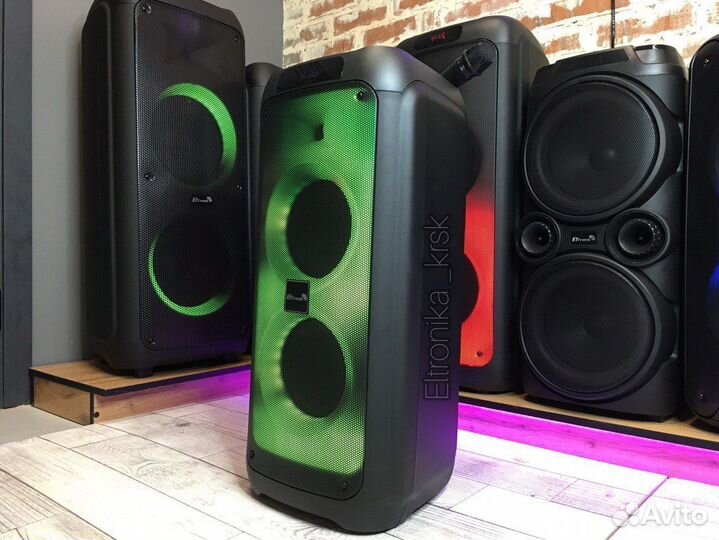 Напольная блютуз колонка с микрофоном