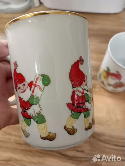 Две рождественские кружки из богемского фарфора