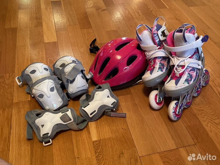 Ролики детские новые раздвижные, шлем и защита