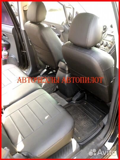 Чехлы Автопилот Kia Karens из экокожи чёрные Класс