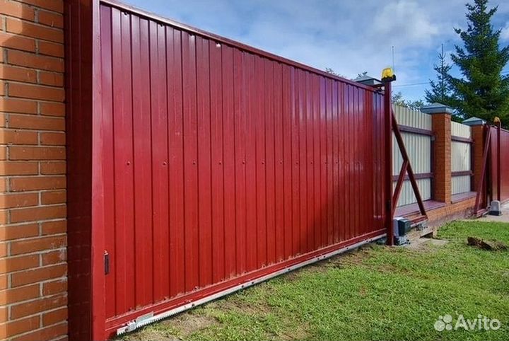 Откатные ворота под ключ с доставкой и установкой