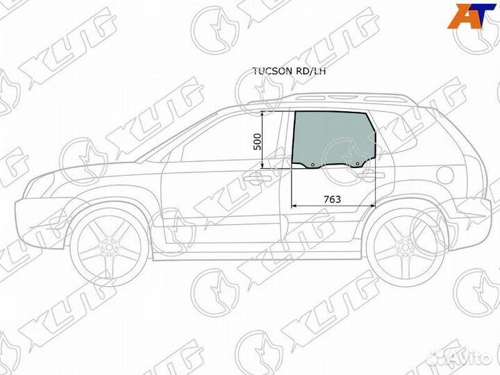 Стекло двери задней левой
