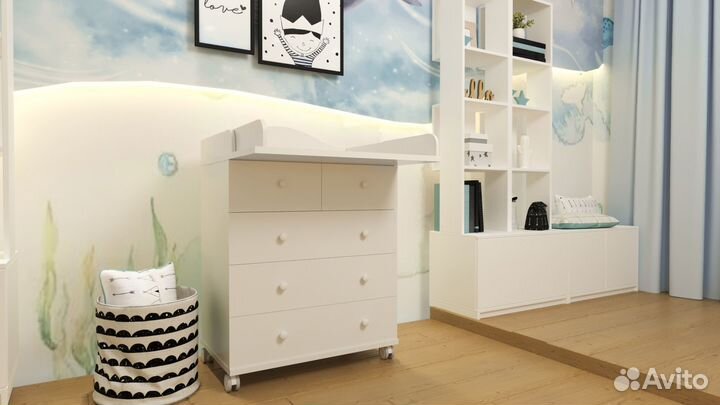 Комод пеленальный Классик 800/5 слоновая кость