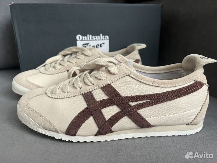 Кроссовки Onitsuka Tiger mexico 66 коричневые