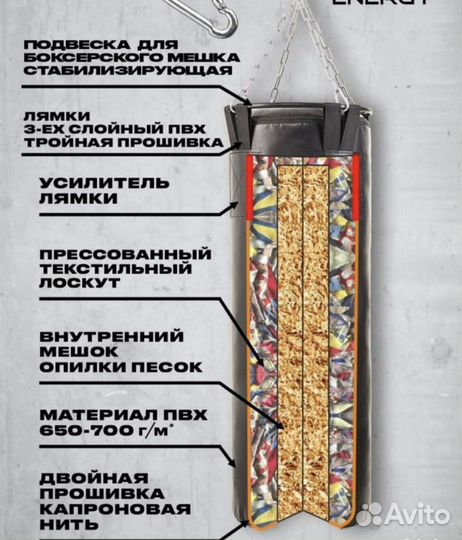 Боксерская груша 50 см премиум качества