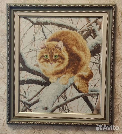 Вышивка крестом картина. Ручная работа