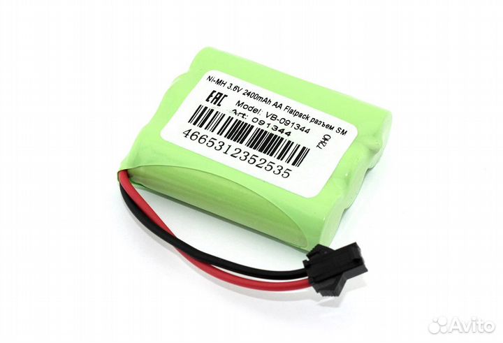 Аккумулятор Ni-MH 3.6V 2400mAh AA Flatpack разъем