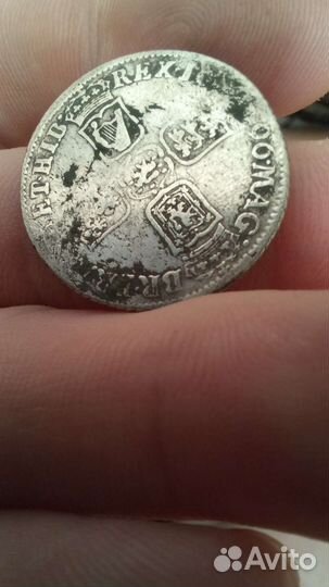 Монета Великобритания 6 пенсов 1696 Уильям III