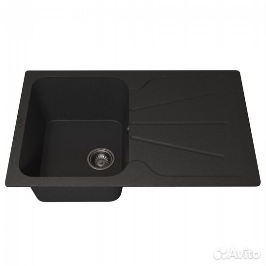 Кухонная мойка кварцевая прямоугольная, черная
