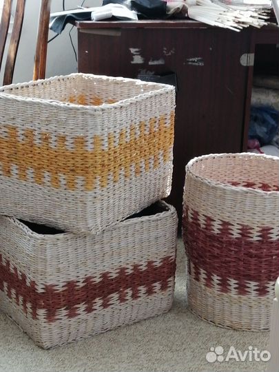 Плетеные корзинки для хранения