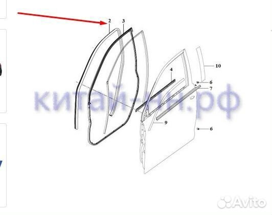 Уплотнитель двери передней правой Lifan Solano 2