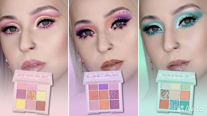 Палетка теней huda beauty pastels Rose