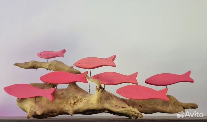 Сувенир с Чёрного моря Рыбки на коряге Дрифтвуд