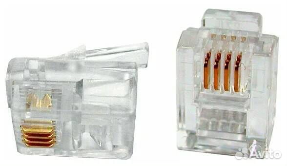 Телефонный разъем Hyperline plug-6P4C-P-C2-100