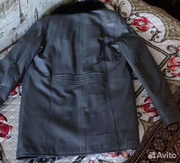 Кожаная турецкая дубленка мужская натуральная