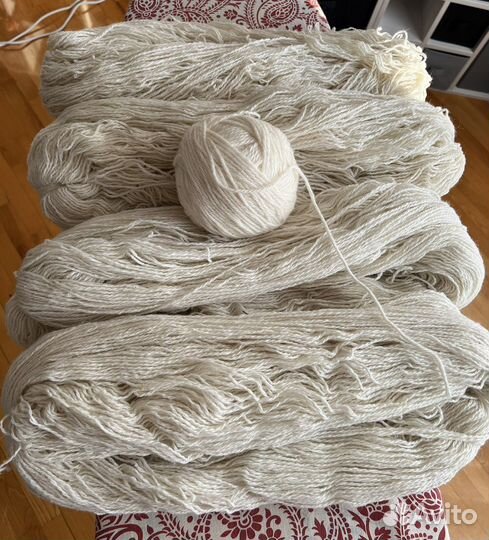 Пряжа полушерсть двухнитка в пасмах