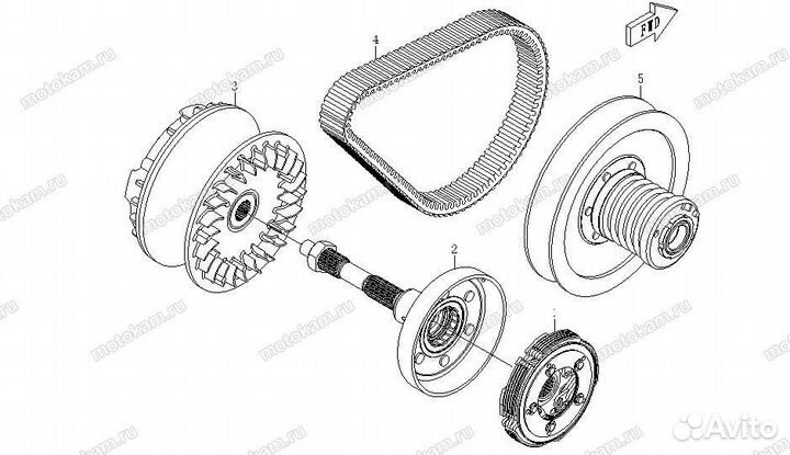 Сцепление центробежное в сборе старого обр CF188-A