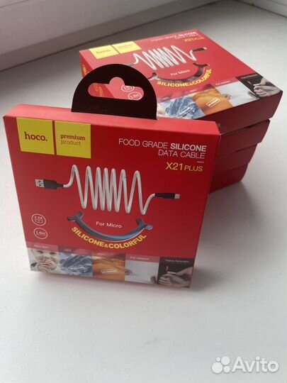 Кабель usb hoco x21 microusb, 2.4A, 1m