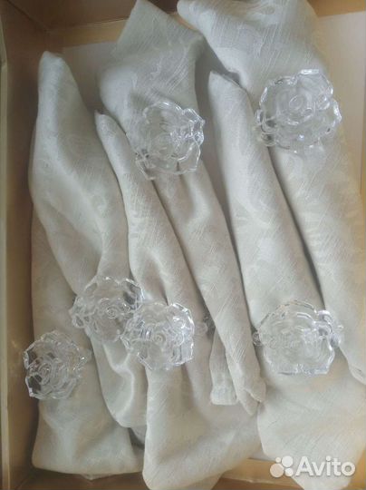 Столовые салфетки с кольцами, 6 штук