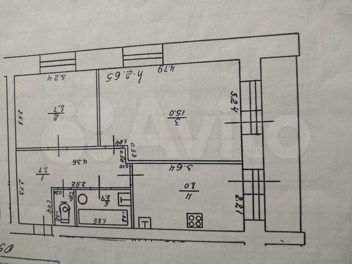 2-к. квартира, 43 м², 1/2 эт.