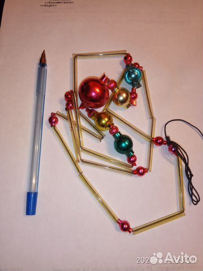 Ёлочные игрушки украшение стеклярус