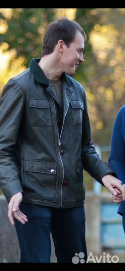 Кожаная куртка мужская 50 52