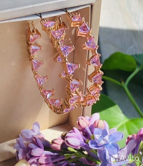 Swarovski серьги кольца